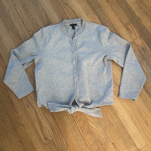 J Crew Sweaters - J.Crew Jacket Tie Front Cardigan Sweater Snap Long Sleeve Shirt Gray Women Large